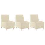 vidaXL Chaises Sofa 3 Pièces Crème 55 x 74 x 82 cm Faux cuir