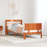 vidaXL Cadre de lit avec stockage 2 Pièces Cire marron Bois de Pin Massif