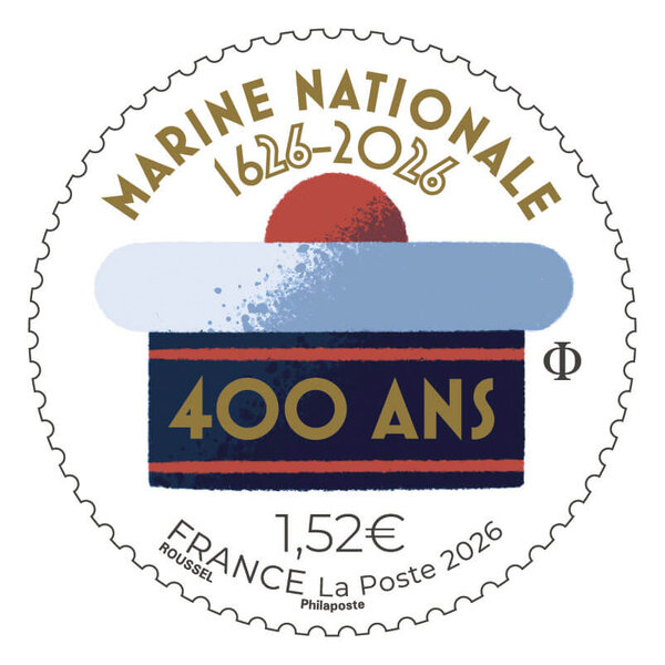 Timbre - 400 ans de la Marine nationale (1626-2026) - Lettre Verte
