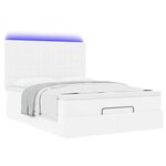 VidaXL Cadre de lit ottoman avec matelas blanc 140x190 cm similicuir