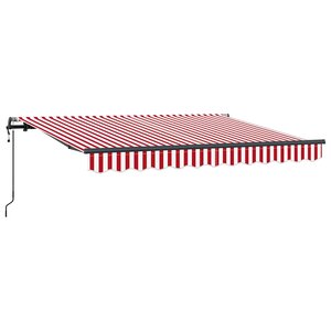 vidaXL Auvent Rétractable Rouge et Blanc 250 x 200 cm
