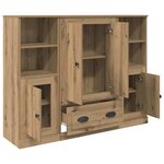 vidaXL Haut Armoire 3 Pièces Chêne artisanal Bois d'ingénierie