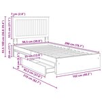 vidaXL Lit de Rangement Chêne brun 100 x 200 cm Bois d'ingénierie