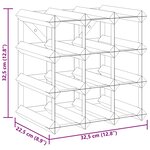 vidaXL Casier à bouteilles pour 12 bouteilles Noir Bois de pin solide