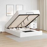 VidaXL Cadre de lit ottoman avec matelas blanc 140x190 cm similicuir