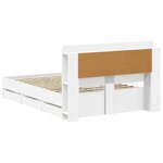 vidaXL Cadre de lit avec rangement avec tête de lit Blanc 150 x 200 cm