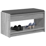 vidaXL Banc d'entrée avec coussin Gris Sonoma 83 x 38 x 45 cm