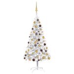 vidaXL Arbre de Noël artificiel pré-éclairé/boules argenté 120 cm PET