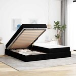 vidaXL Cadre de lit avec stockage Noir 200 x 200 cm tissu