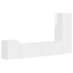 vidaXL Ensemble meuble TV 4 Pièces Blanc brillant Bois d'ingénierie