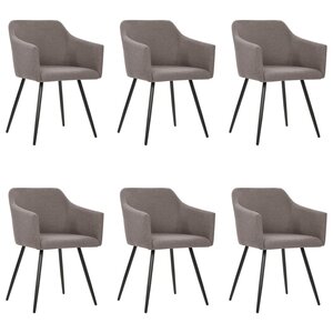 vidaXL Chaises à manger lot de 6 taupe tissu