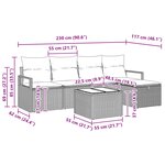 vidaXL Ensemble de Canapés 6 Pièces Noir et turquoise polyrotin