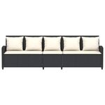 vidaXL Canapé de jardin avec coussins 5 places noir résine tressée