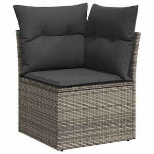 vidaXL Ensemble de canapé de jardin 10 Pièces Gris Poly rotin
