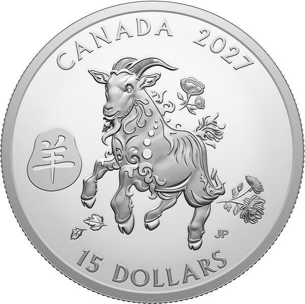 Monnaie LUNAR YEAR OF THE GOAT Argent 15$ Canada 2027