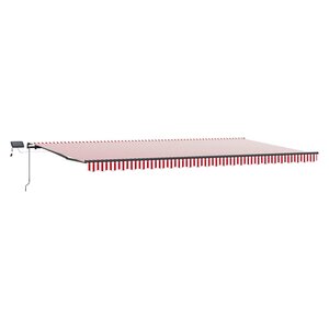 vidaXL Auvent rétractable Rouge et Blanc 600 × 300 cm