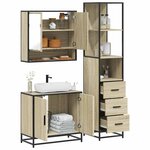 vidaXL Ensemble de meubles de salle de bain 3 Pièces chêne sonoma