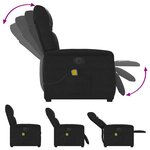 vidaXL Fauteuil inclinable de massage électrique noir tissu microfibre