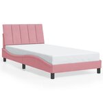 vidaXL Cadre de lit sans matelas rose 100x200 cm velours