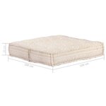 vidaXL Pouf 100x100x20 cm Beige Tissu