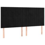 vidaXL Têtes de lit 4 Pièces Noir 90x5x78/88 cm Velours