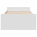 vidaXL Cadre de lit avec tiroirs blanc 75x190 cm bois d'ingénierie