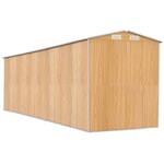 Vidaxl abri de jardin marron clair 192x689x223 cm acier galvanisé