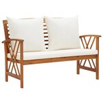 vidaXL Salon de jardin 4 Pièces avec coussins Bois d'acacia solide