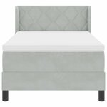 vidaXL Lit à ressorts avec matelas noir 100x200 cm en velours
