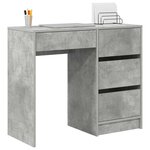 vidaXL Bureau Gris béton 90 x 37 5 x 75 cm Bois d'ingénierie