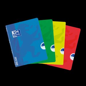 LOT de 10 Oxford School Classic Openflex A5 Cahier agrafé - Couverture plastique robuste - 1 ligne avec 2 marges - 48 feuilles - Couleurs assorties