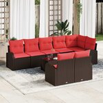 vidaXL Ensemble de canapé de jardin 9 Pièces Marron polyrotin
