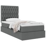 vidaXL Lit avec rangement et matelas Gris foncé 100 x 200 cm Polyester