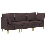 vidaXL Canapé modulaire avec rangement 3 Pièces Marron foncé Tissu