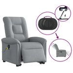 vidaXL Fauteuil inclinable de massage électrique Gris clair Tissu