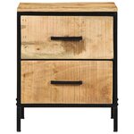 vidaXL Cabinet de chevet 40x35x50 cm Bois massif Mangue brut