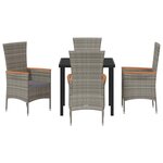 vidaXL Ensemble de salle à manger pour jardin 5 Pièces Gris Poly rotin