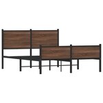 vidaXL Cadre de lit en métal sans matelas chêne marron 140x190 cm