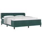 vidaXL Lit à ressorts avec matelas Vert foncé 180 x 200 cm Velours