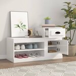 vidaXL Armoire à chaussure blanc brillant 100x42x60 cm bois ingénierie