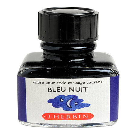 Encre traditionnelle à stylo en flacon 'D' 30ml Bleu nuit HERBIN