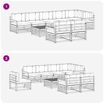 vidaXL Ensemble de canapés d'extérieur 9 pc Gris Naturel et Clair