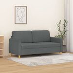vidaXL Canapé à 2 places Gris foncé 140 cm Tissu