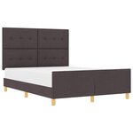 vidaXL Cadre de lit avec tête de lit Marron foncé 140 x 200 cm tissu
