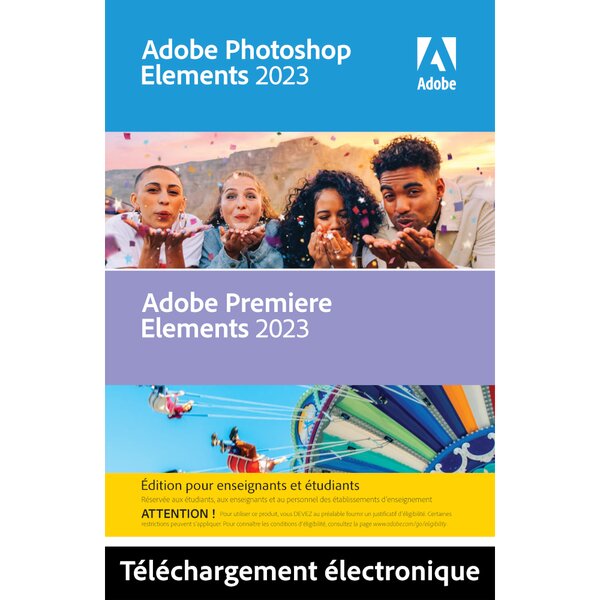 Adobe photoshop elements & premiere elements 2023 - education - licence perpétuelle - 2 mac - a télécharger