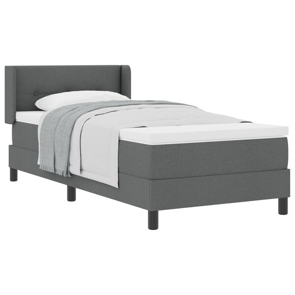 Lit à ressorts vidaXL avec matelas gris foncé 100x200 cm Tissu