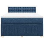 vidaXL Sommier à lattes de lit avec matelas Bleu 140x200 cm Tissu