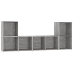 vidaXL Ensemble de meubles TV 3 Pièces Gris béton Aggloméré