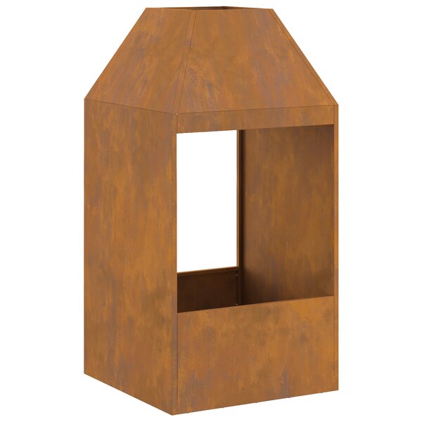 Brasero vidaXL 50x50x100 cm en acier résistant aux intempéries