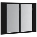 vidaXL Armoire à miroir de salle de bain LED Noir 60x12x45 Acrylique